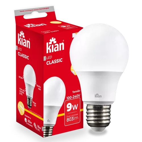 Lâmpada Led 9W 6500k Fria (Branca) Kian